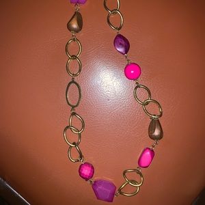 Necklace with big purple beads